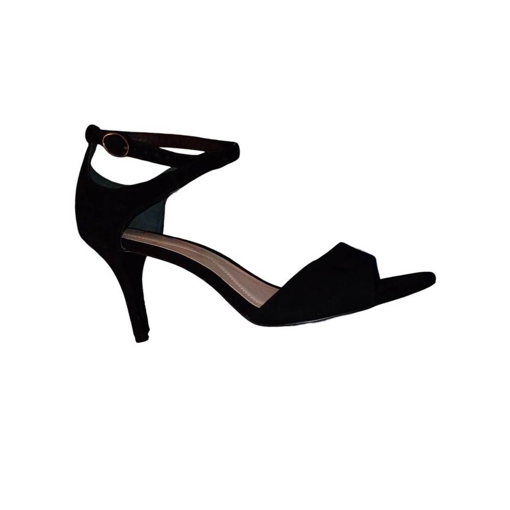 Alfani Black Suede Ankle-Strap Heels Size 11 EUC